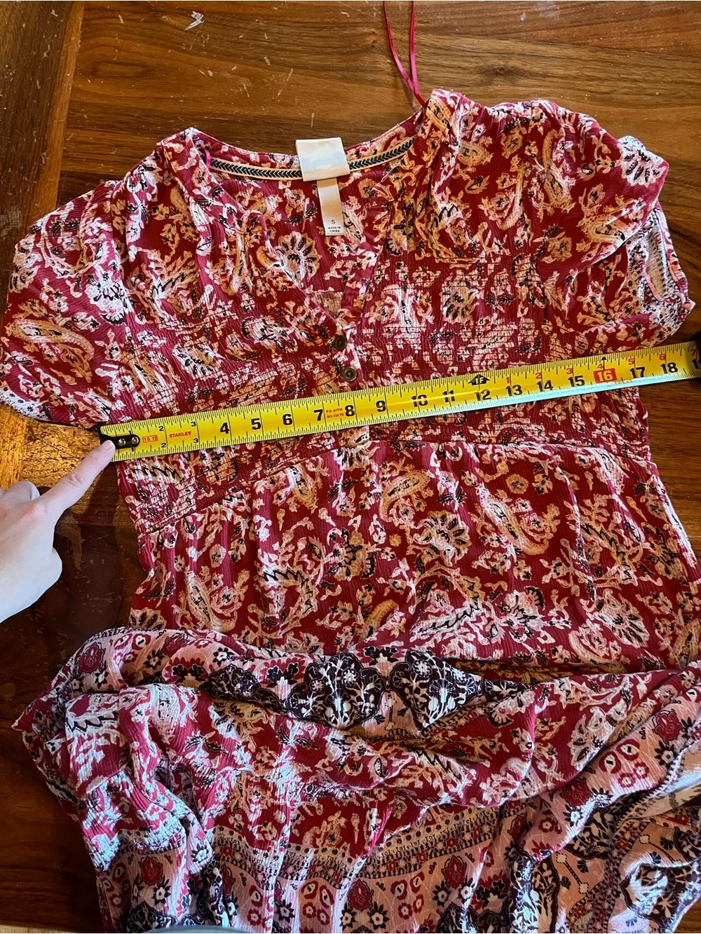 KNOX ROSE - Boho Red Floral Midi Dress Lightweight Summer Dress - Picture 9 of 11